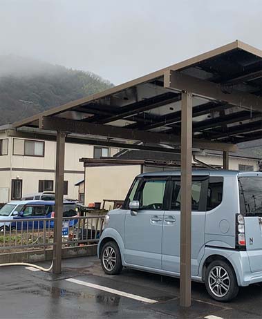 Champagne Color Solar Carport In Japan